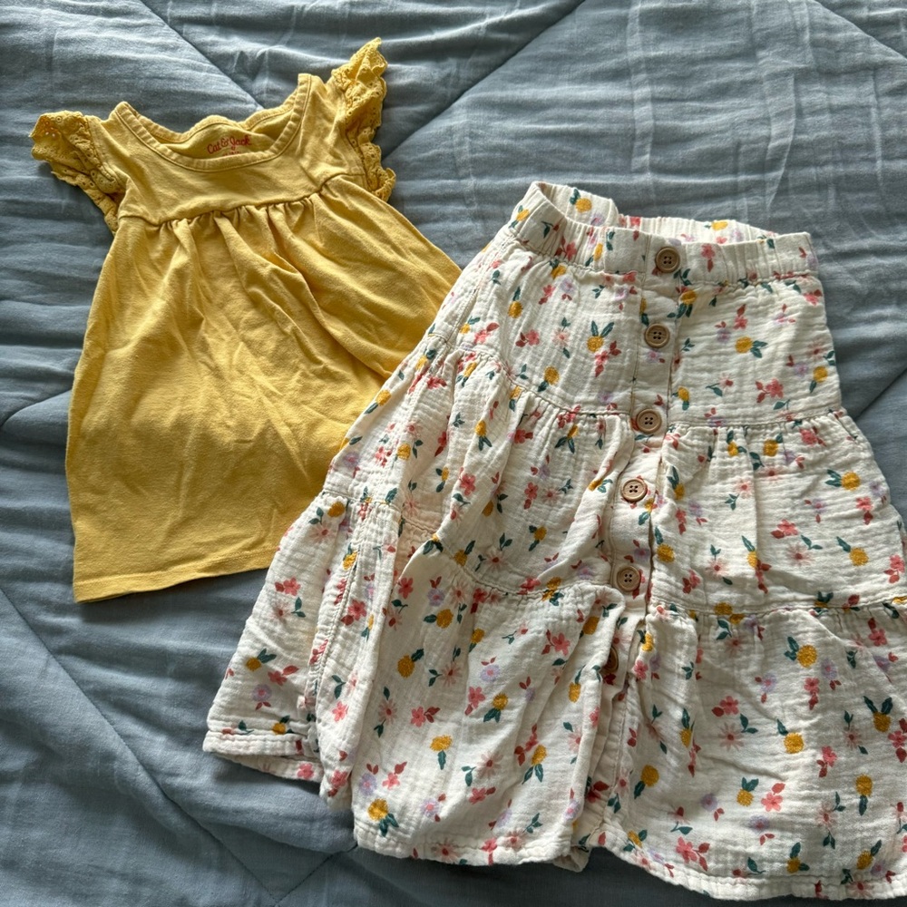 Floral Button-Up Kids Skirt